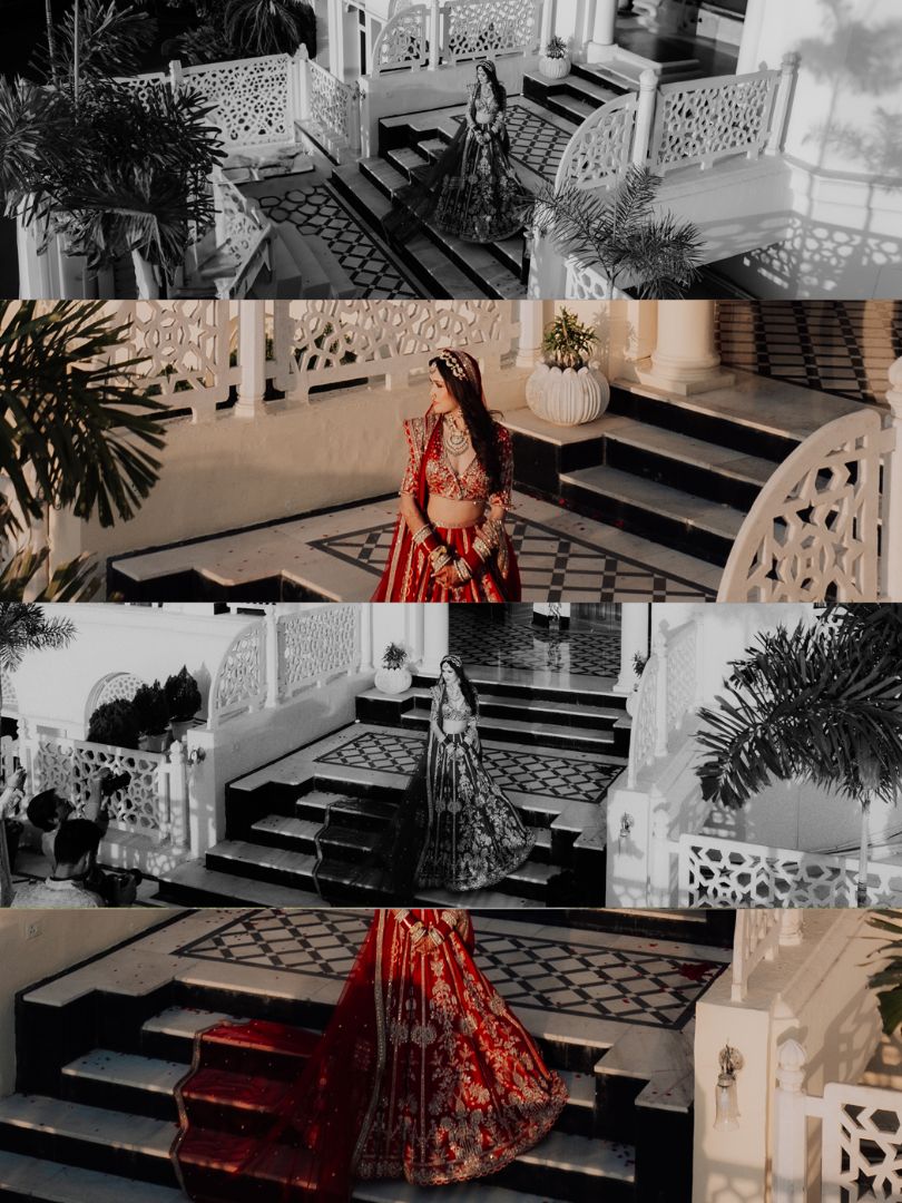 "Draped in red, she carried the beauty of tradition and the grace of a queen in every step."