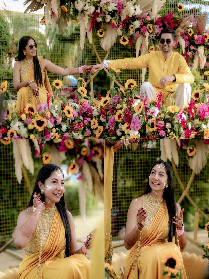"Covered in shades of yellow and surrounded by laughter, they weren't just celebrating a ceremony—th